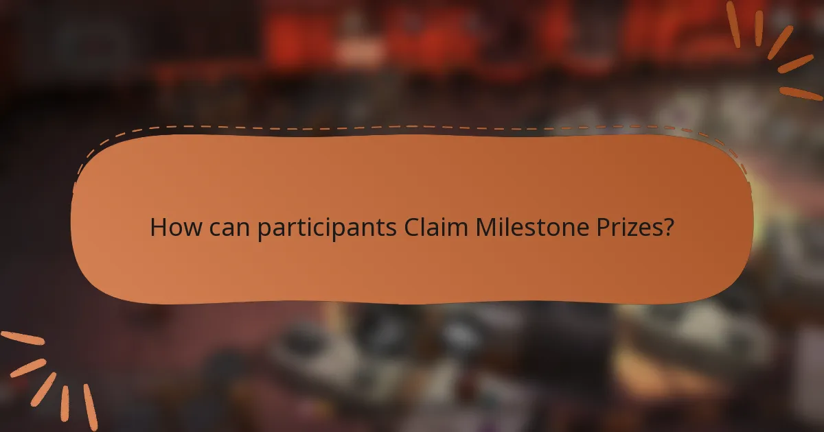 How can participants Claim Milestone Prizes?