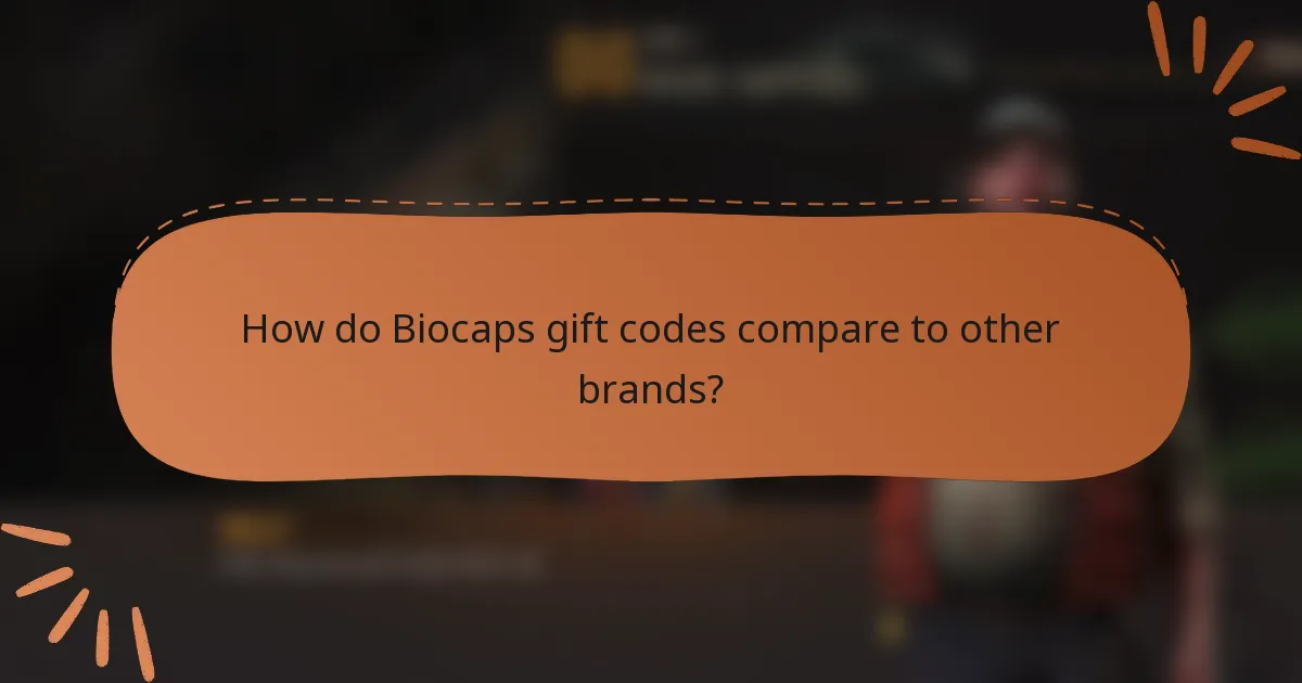 How do Biocaps gift codes compare to other brands?