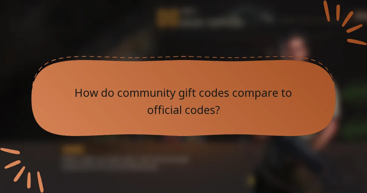 How do community gift codes compare to official codes?