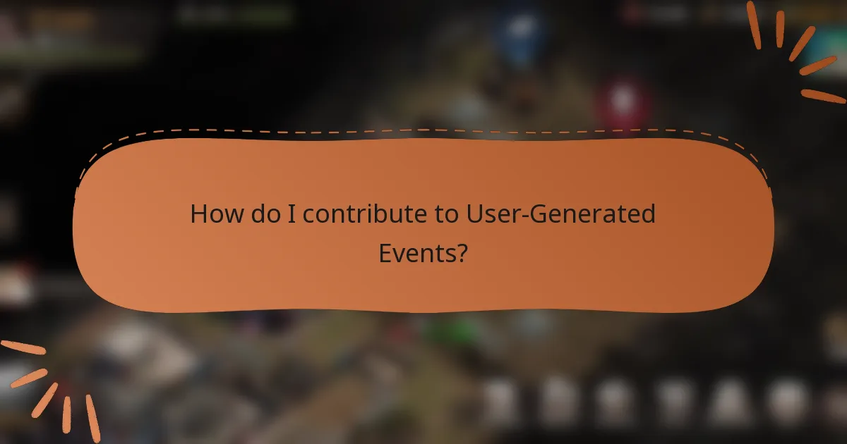 How do I contribute to User-Generated Events?