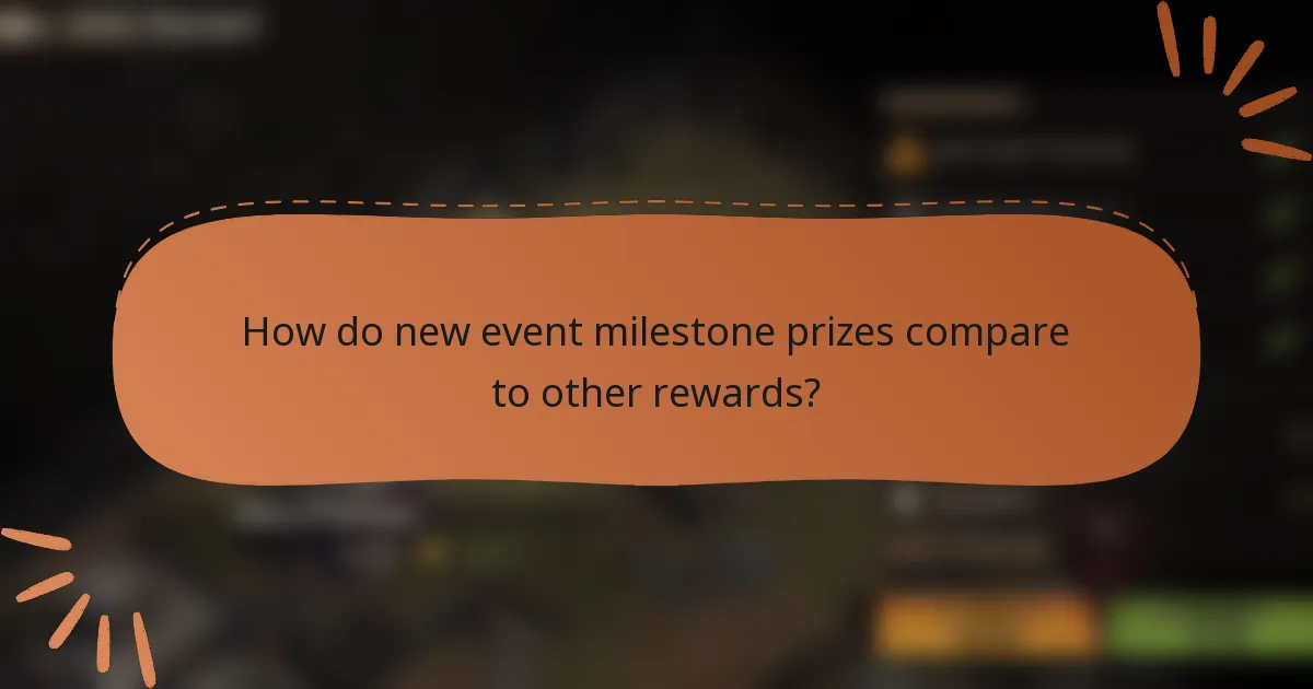 How do new event milestone prizes compare to other rewards?
