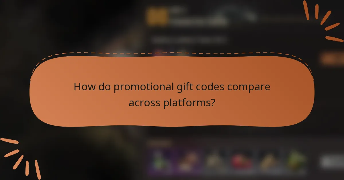 How do promotional gift codes compare across platforms?