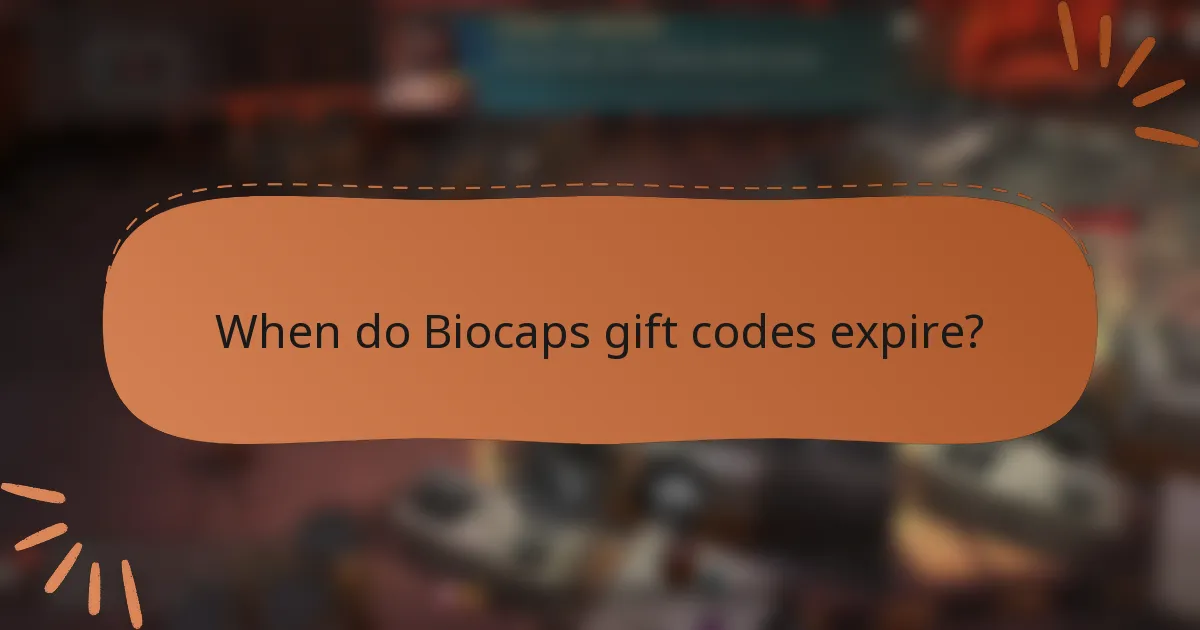 When do Biocaps gift codes expire?