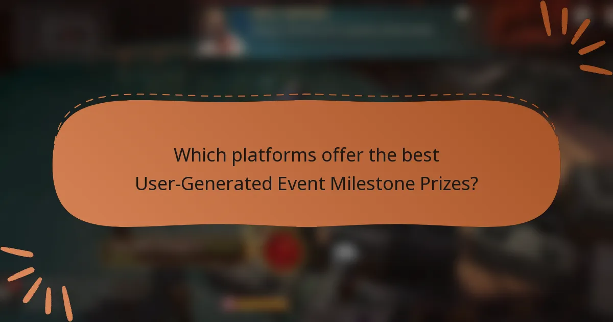 Which platforms offer the best User-Generated Event Milestone Prizes?